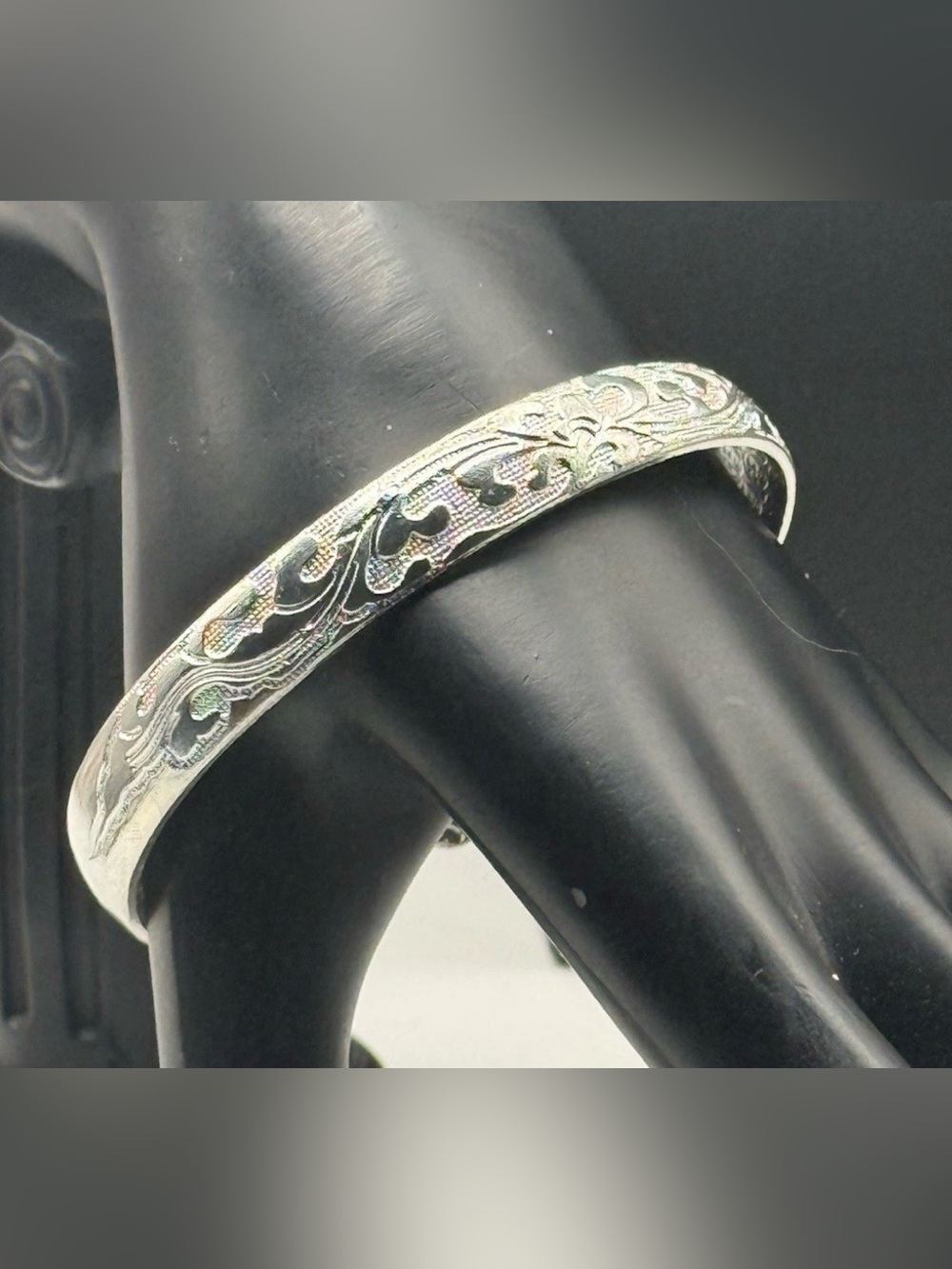 999 Silver Cuff Bracelet Fu Character Chinese Good Fortune Blessings Happiness